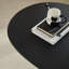 Table basse elliptique en forme de pierre Lucky, design minimaliste moderne avec base sculpturale pour petits espaces, noir-346053899