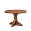 Une table de salle à manger en bois avec un plateau de table rond et un piédestal élégant, finition noyer antique.-1154334046-1154334041-1156809876