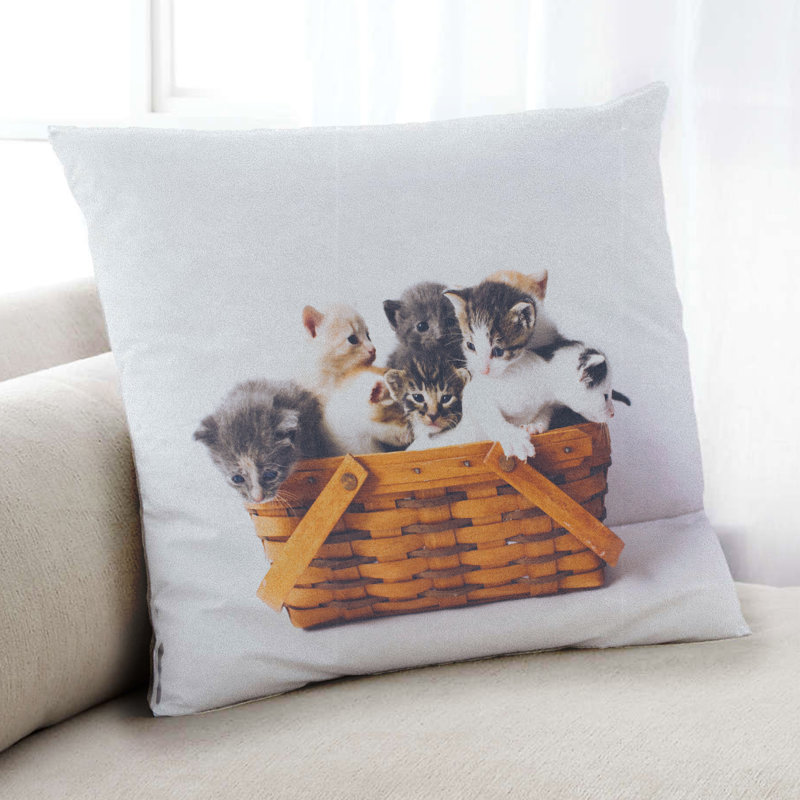 Coussin 63 chats, Microsuède
