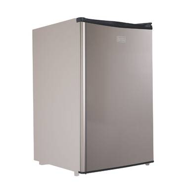 BLACK+DECKER BCRK17V Compact Refrigerator Energy Star Single Door Mini  Fridge with Freezer, 1.7 Cubic Ft., VCM, Silver