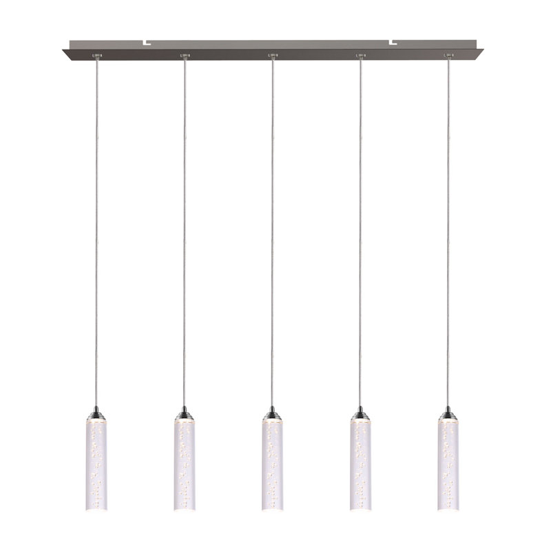 Ardrie 5 - Light Chrome Kitchen Island Pendant, 6.7" H x 1.8" W x 1.8" D
