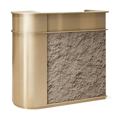 Contemporary Half-Circle Manufactured Wood Reception Desk