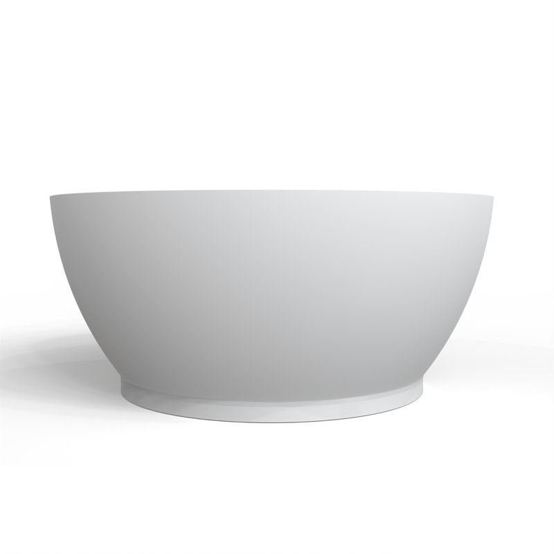57 Inch Freestanding Solid Surface Soaking Bathtub For Bathroom
