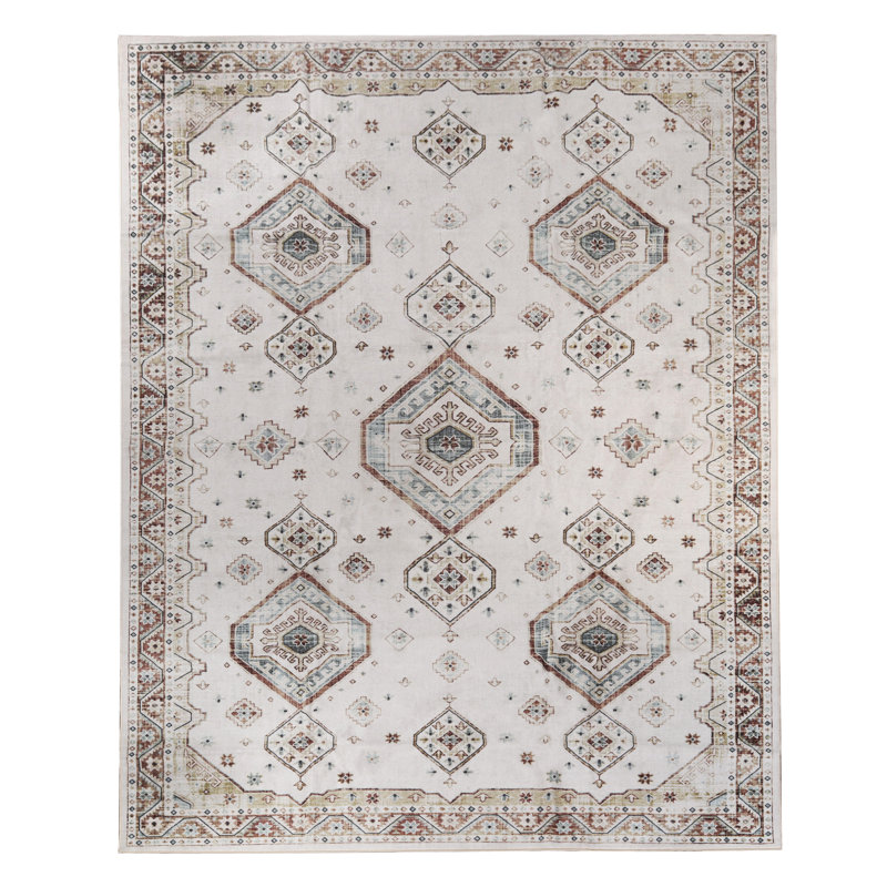 Tapis intérieur lavable en nylon Aquinnah Burj, Rectangle de 10 pi x 14 pi