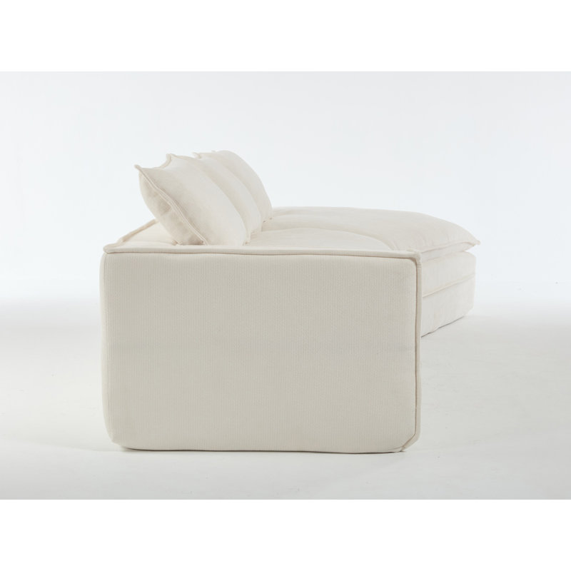 Canapé modulaire rembourré, Tissu blanc
