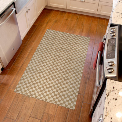 Un-Rug Micro Check Canvas Low Profile Kitchen Mat by Matterly