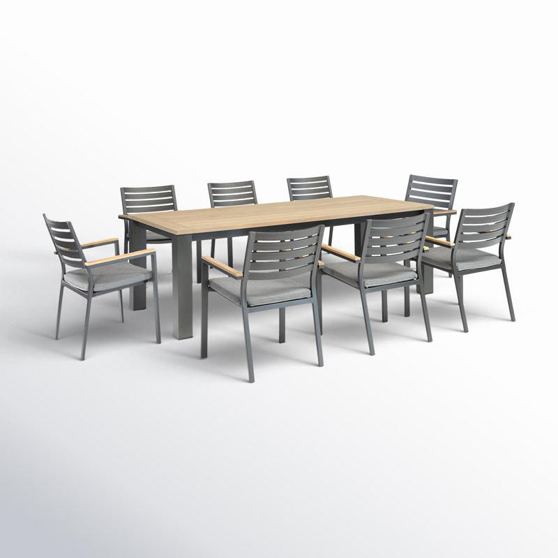 Elba 87'' Rectangular 8 - Person Outdoor Dining Set with Cushions