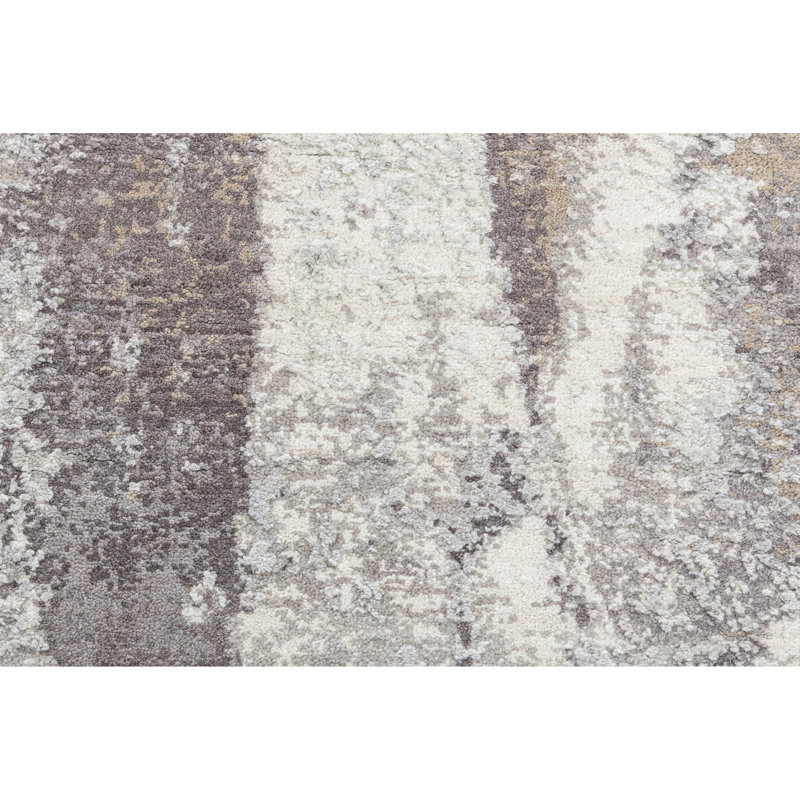 High-Quality Hand-Knotted Beige And Grey Area Rug