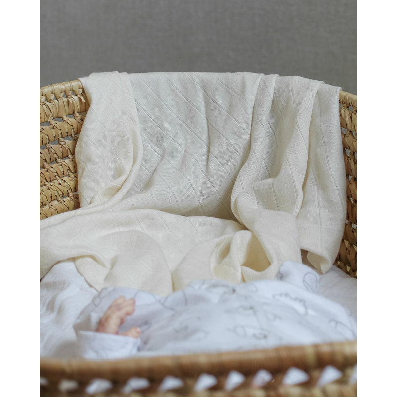 Burch Cotton Blend Swaddle, Unbleached