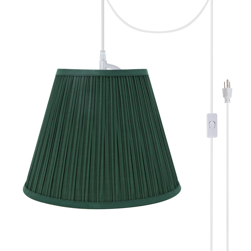 1 - Light White Single Pendant, Dark Green