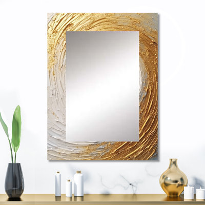 Gold Cream Infinite Swirls IV - Gold Wall Mirror Decor