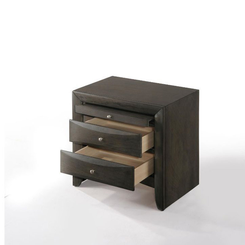 Table de chevet à 2 tiroirs, Chêne gris