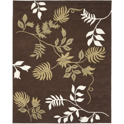 Candelo Hand-Tufted Wool Brown Area Rug