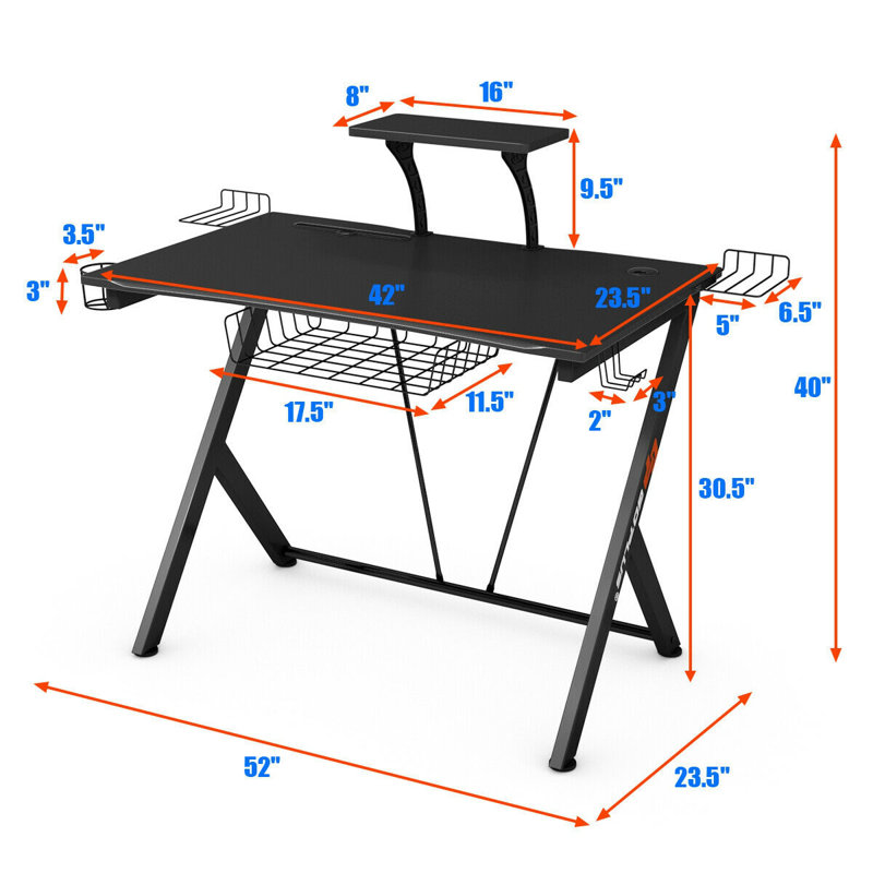 Annehilde Curved Metal Base Computer Desk