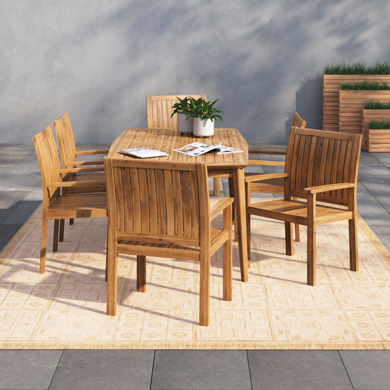 Ensemble repas pour 6 personnes Arvia, 29,25" H x 71" L x 35,5" L