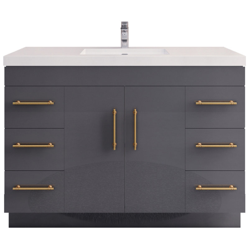 Ensemble de meuble-lavabo simple 48 po Maplesville, Gris