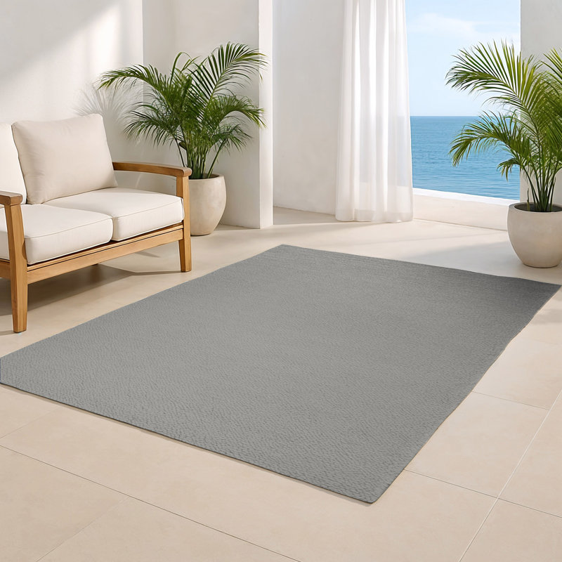 Tapis d'intérieur et extérieur gris uni, Rectangulaire 2 pi x 3 pi