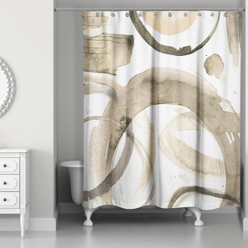 Rideau de douche simple Krol, Beige / abstrait