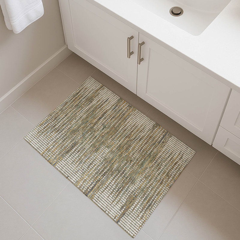 Tapis abstrait intérieur / extérieur lavable à la machine Chantille ACN2642, Beige, 1 pi 8 po x 2 pi 6 po