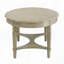 Table basse antique blanche avec tablette ouverte et pieds tournés