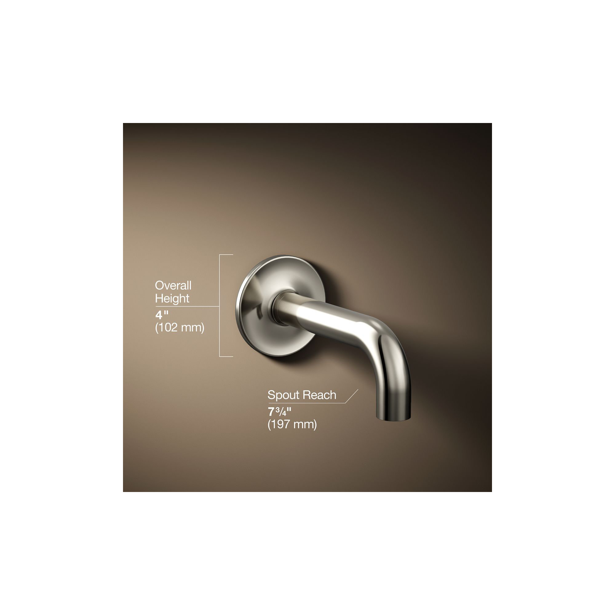 Purist Wall Mounted Tub Spout, Vibrant Polished Nickel