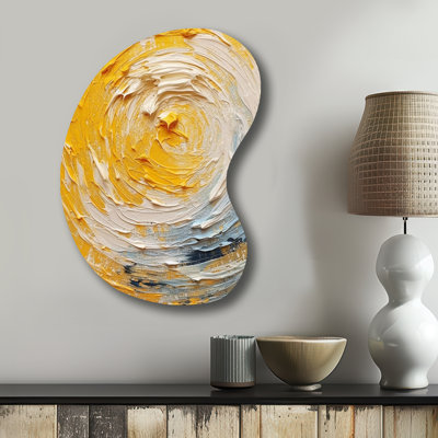 Creddy - Irregular Shape Abstract Spirals Metal Wall Art, Asymmetrical Metal Wall Sculpture Print