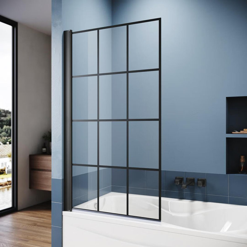 80mm W x 140mm H Hinged Framed Tub Door with Clear Glass