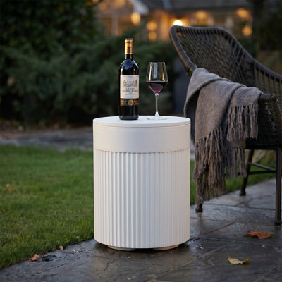 3-in-1 Outdoor Cooler Side Table with Storage – Patio, Poolside, Deck