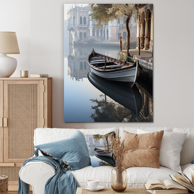 Canal Reflections In Monicolochr sur une impression sur toile