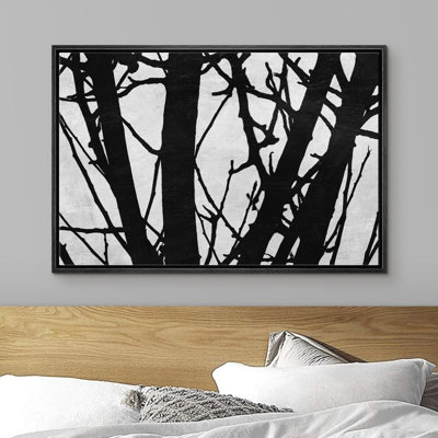 Signe, reproduction d'art sur toile encadrée, branche d'arbre foncé, affichage, plantes, illustrations, impressionnisme, paysage industriel, noir et blanc, pour le salon, la chambre à coucher, le bureau