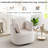 33.86'' Wide Contemporary Soft Upholstered Swivel Barrel Chair With Two Accent Pillows-117494232