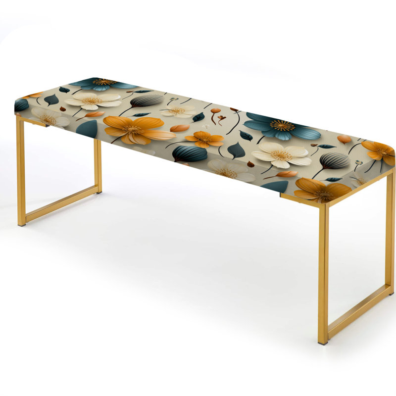 Banc rembourré Mod Floral Nostalgia - Mid-Century