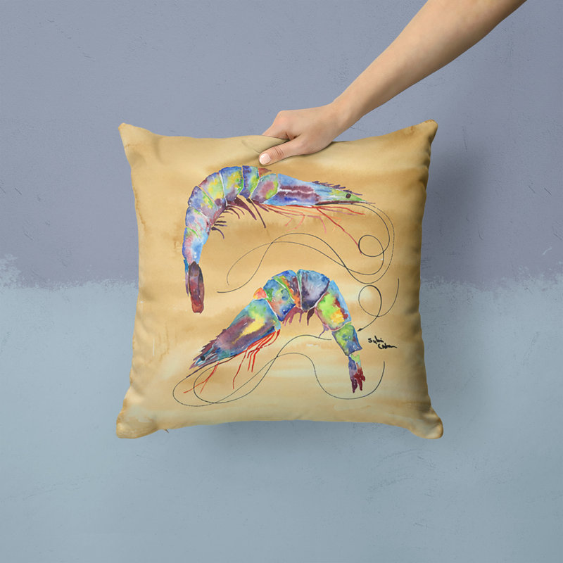Housse de coussin d'extérieur carré à crevettes et insert, Brun clair