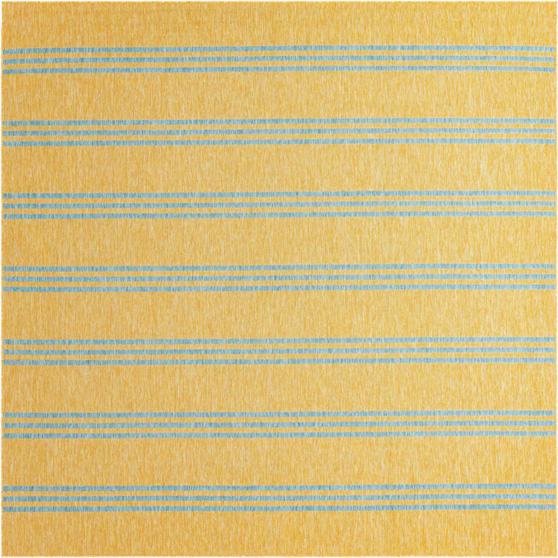 Outdoor Destiny Area Rug Mustard Color, Square 10'8"