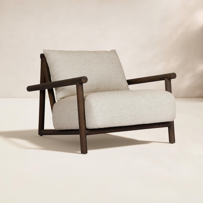 Cardiff Outdoor Teak Lounge Chair, Stained Saddle Brown