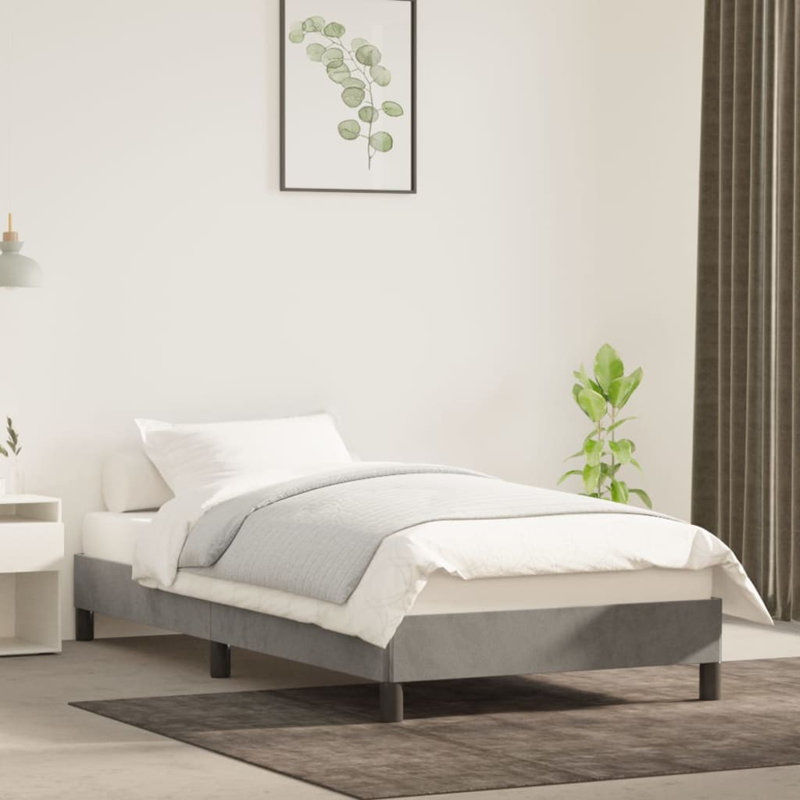 Hinal Bed, UK Single - DE 90 x 190 cm, Light Grey