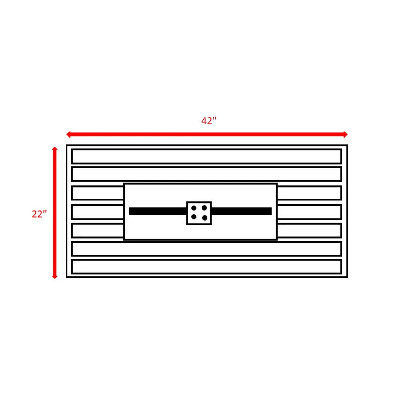 Table de foyer d'extérieur en acier avec couvercle H 25 po x l 42 po