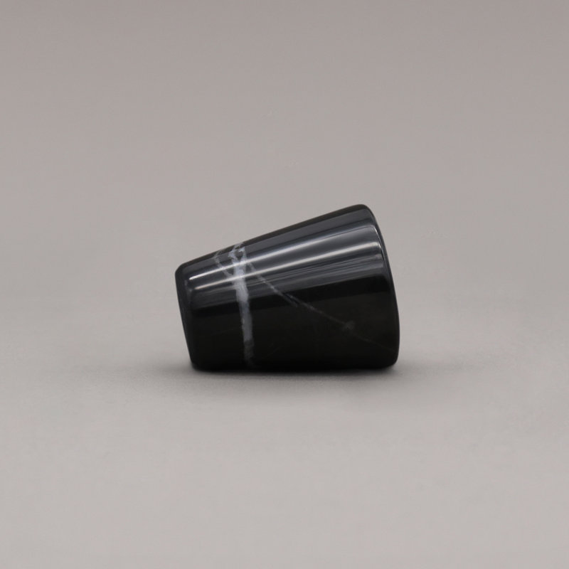 Marble Cone Knob, Black Marble