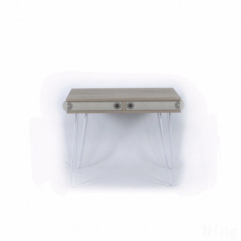 Bureau moderne à 2 niveaux avec pieds en métal Lora