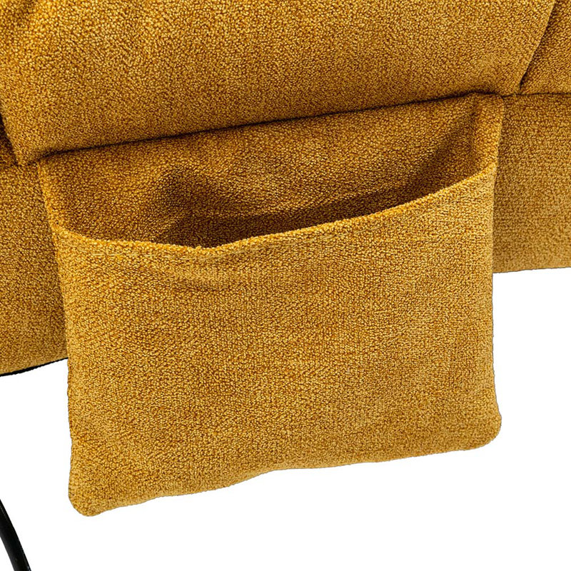 Alrahman Upholstered Recliner, Mustard Velvet