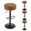 Swivel Upholstered Faux Leather Adjustable Height Bar Stool-882584227-975125986