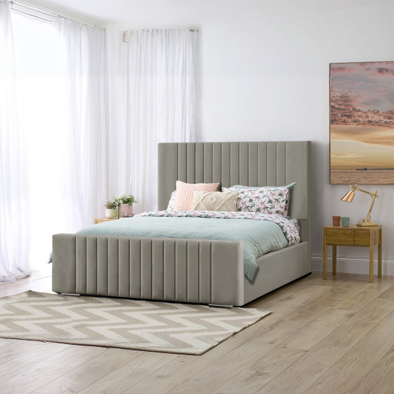Aerys Upholstered Bed, Small Double (4'), Grey