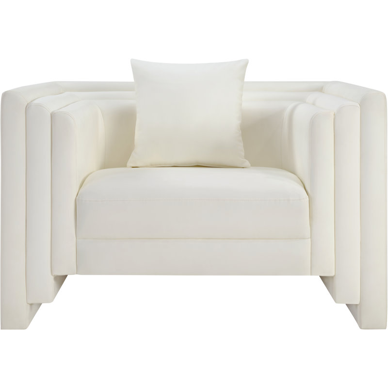 Chaise en cuir Everett, Cuir crème végétalien