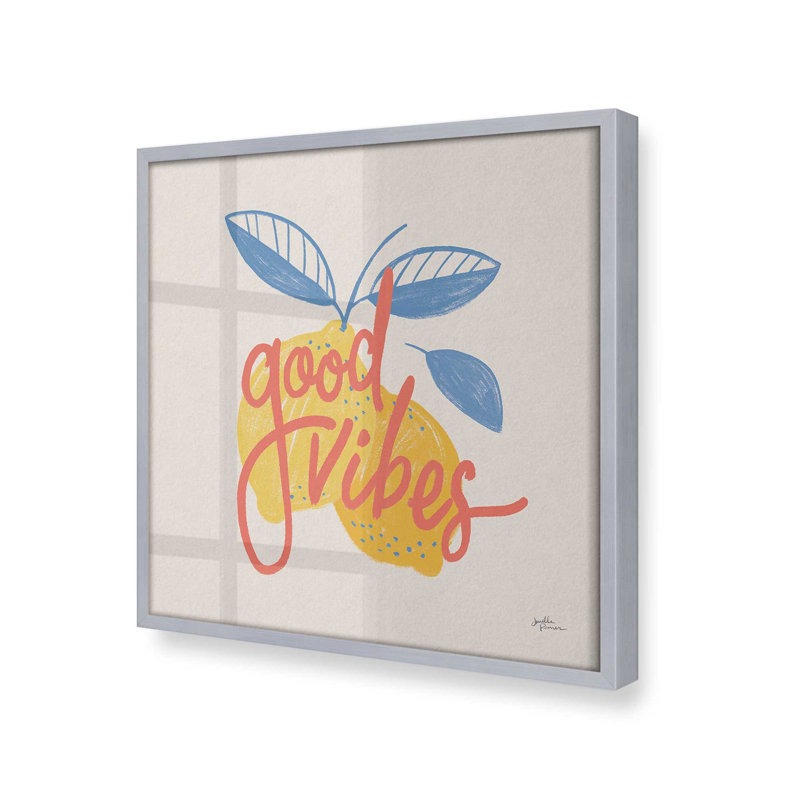 «Good Vibes Lemon», Cadre en chrome poli, H 17,75 po x l 17,75 po