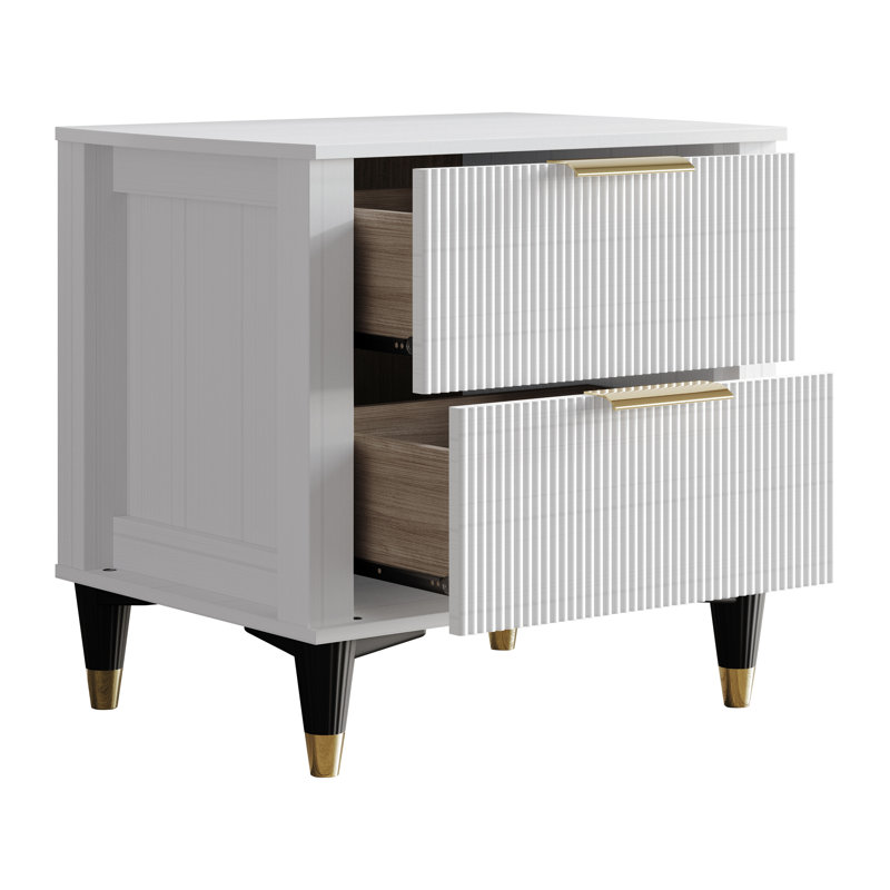 Table de chevet en blanc, Blanc