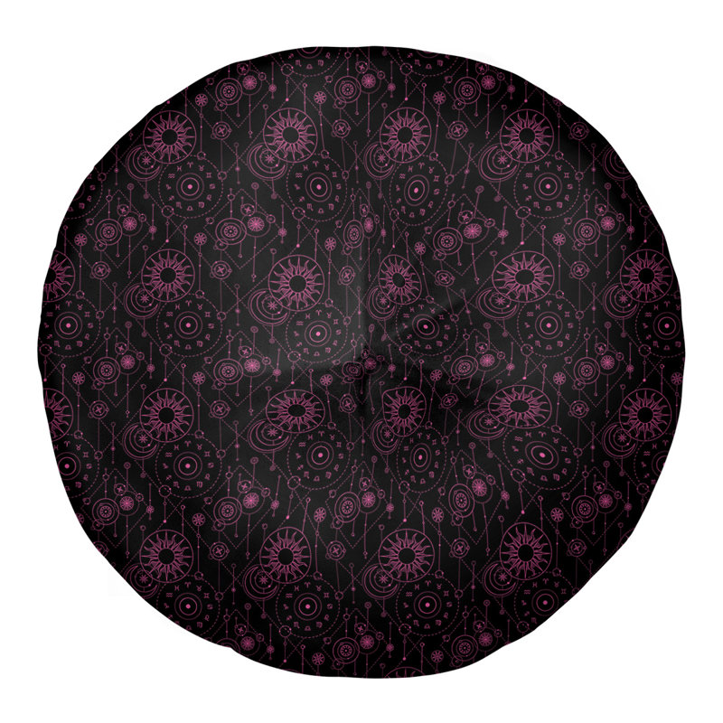 Coussin de sol Katelyn Elizabeth, 30 po x 30 po, Noir / Rose