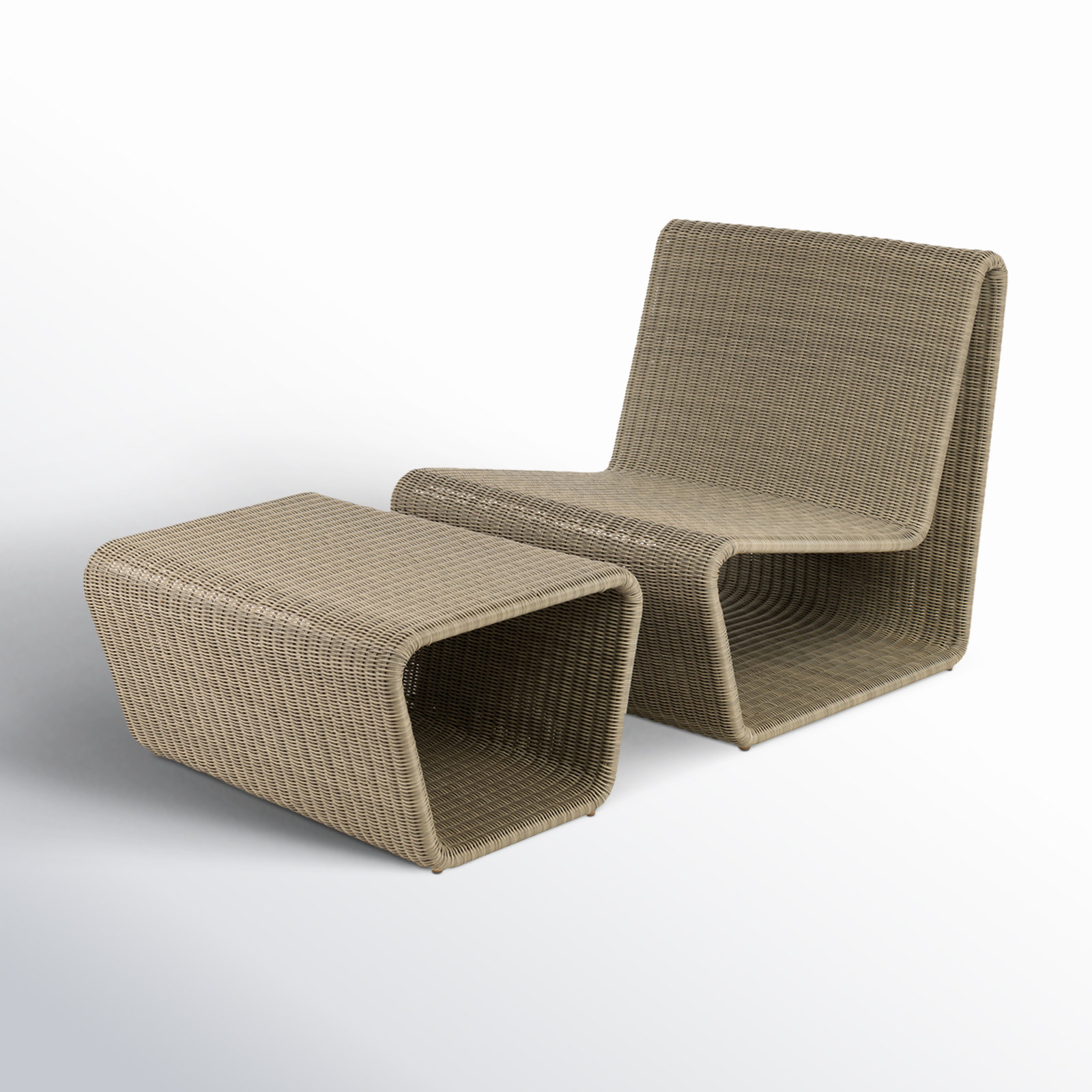 Jim Outdoor Adirondack Chair With Ottoman