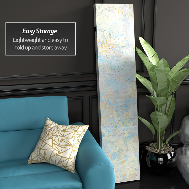 6 Ft. Tall Double Sided Rust Canvas Room Divider, Celestial Clouds