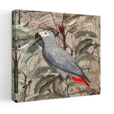 «Tropical Ephemera», art mural rétro, oiseau