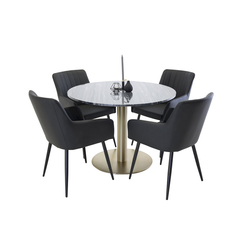Mabel 4 - Person Dining Set, Gold